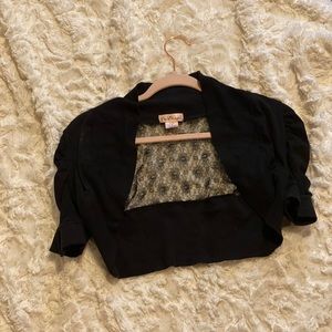 Black sheer flower sweater